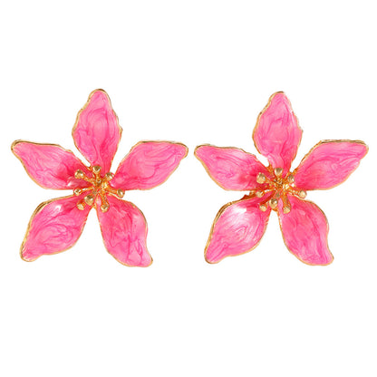 花朵磨砂多層耳環－紅色 S113款細節33｜https://igowo.tw/