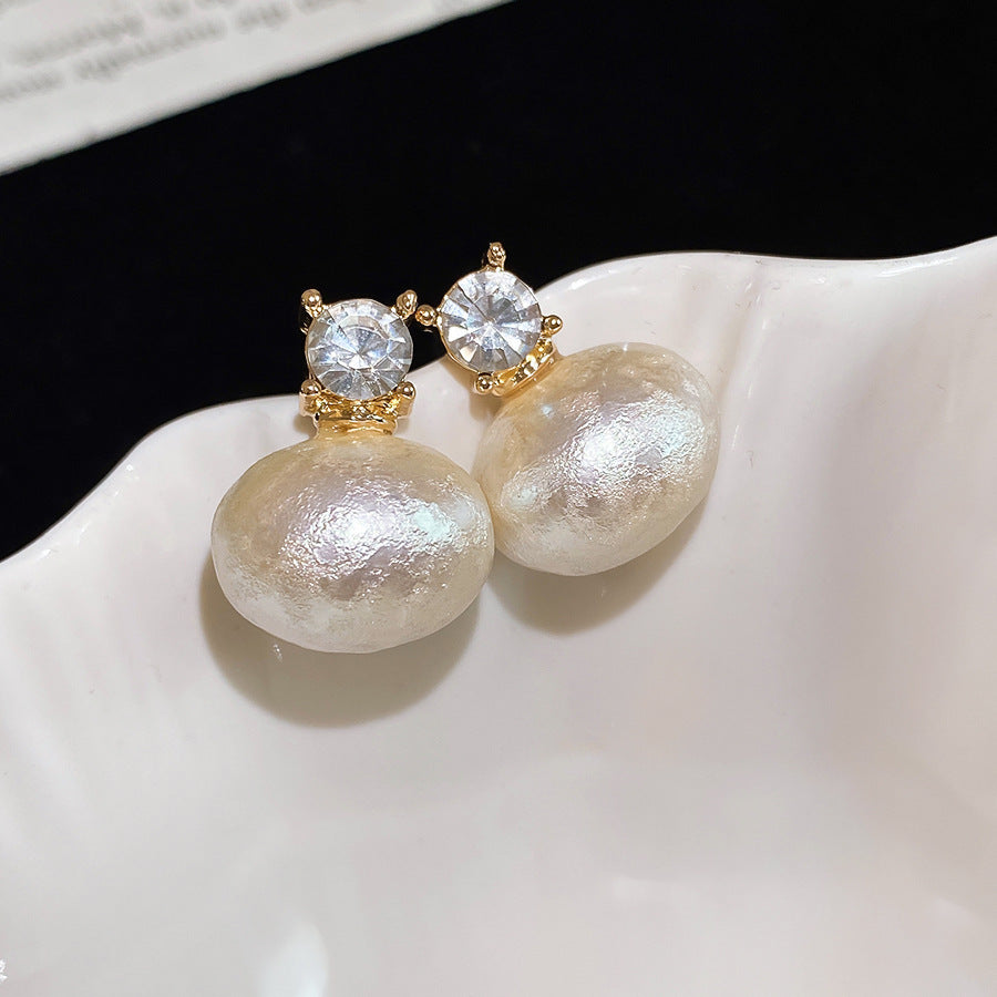 金色珍珠方形流蘇耳環－51#銀針-金色款細節49｜https://igowo.tw/