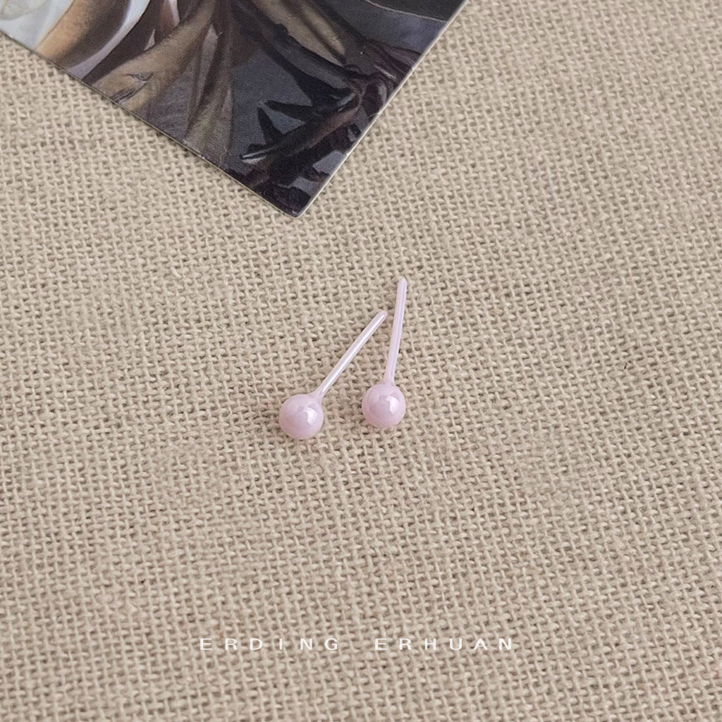 陶瓷圓珠圓形小巧耳釘