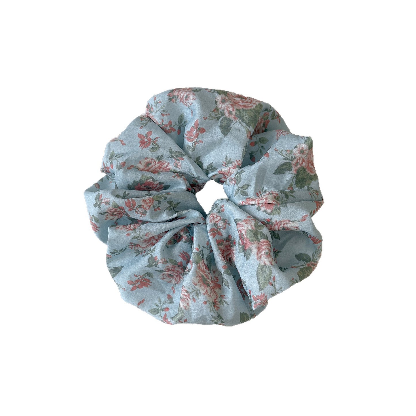 碎花大腸圈髮圈－粉色窄版髮箍款細節｜https://igowo.tw/