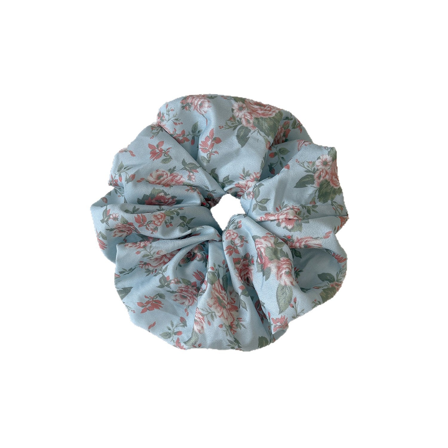 碎花大腸圈髮圈－粉色窄版髮箍款細節｜https://igowo.tw/