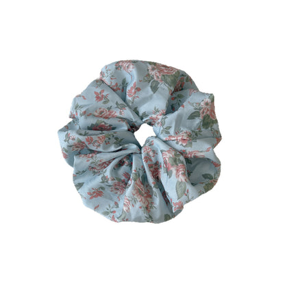 碎花大腸圈髮圈－粉色窄版髮箍款細節｜https://igowo.tw/