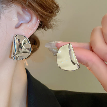 銀色金屬多層圓圈冷淡風耳環小眾簡約耳釘耳圈輕奢高級感耳飾批發