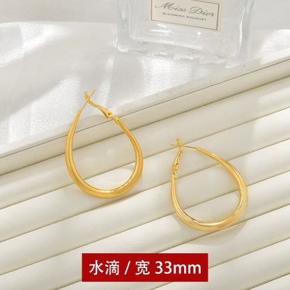 圓圈拉絲誇張耳環