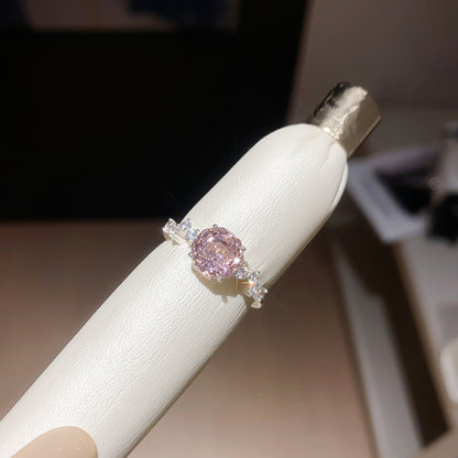 鋯石花朵可調式戒指