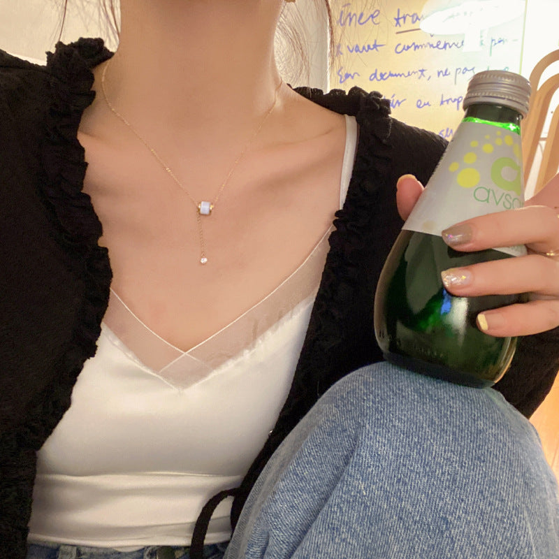 珍珠鈦鋼墜飾項鍊－PD X411銀款細節｜https://igowo.tw/