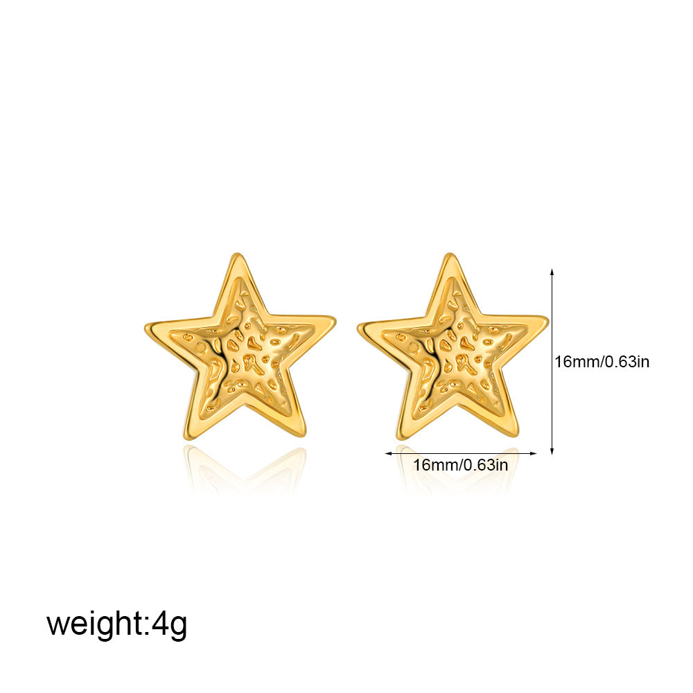 金色碎銀星星耳釘