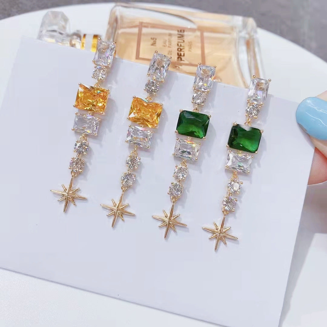 星星流蘇長版耳環－商品主圖｜https://igowo.tw/