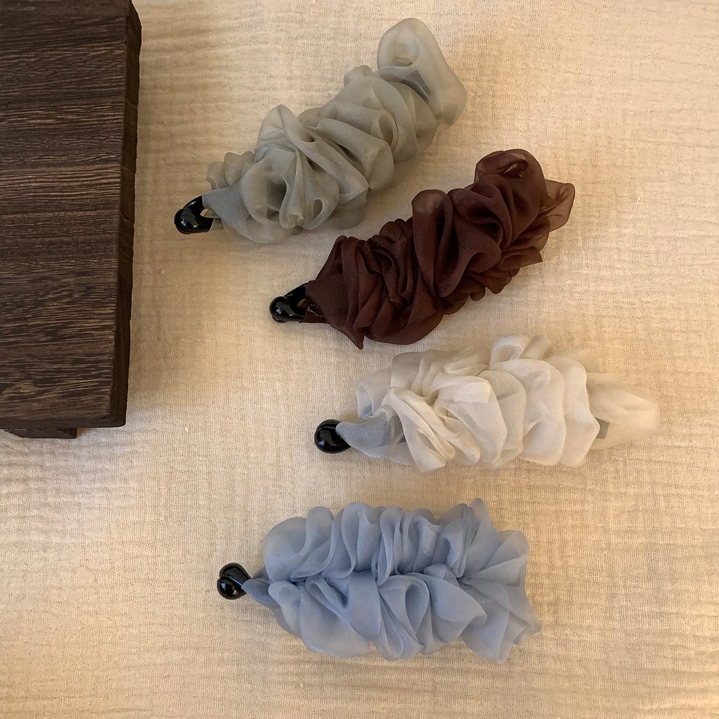 網紗簡約髮夾－商品主圖｜https://igowo.tw/
