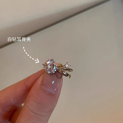 鋯石簡約耳夾