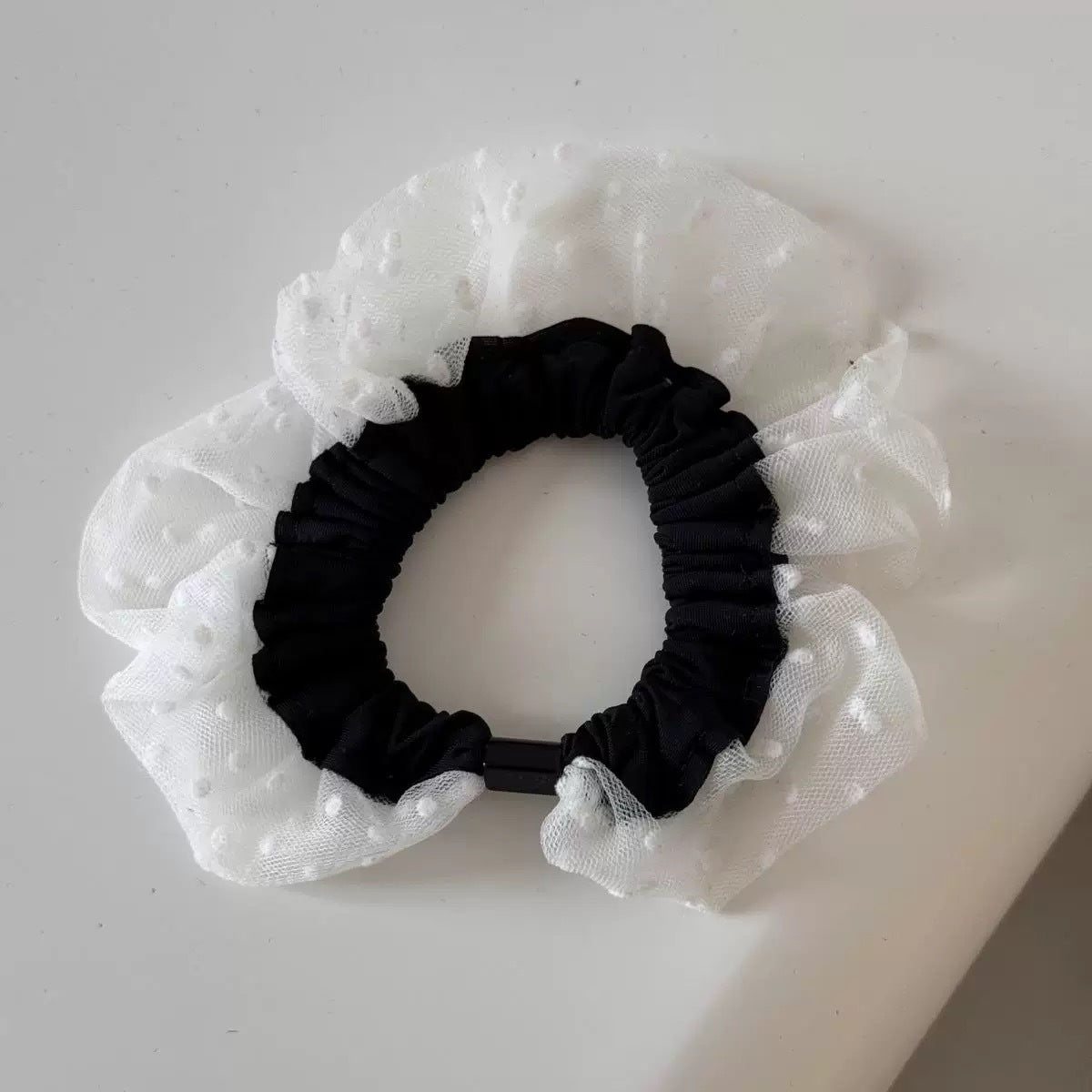 蕾絲網紗髮圈－細節特寫9｜https://igowo.tw/
