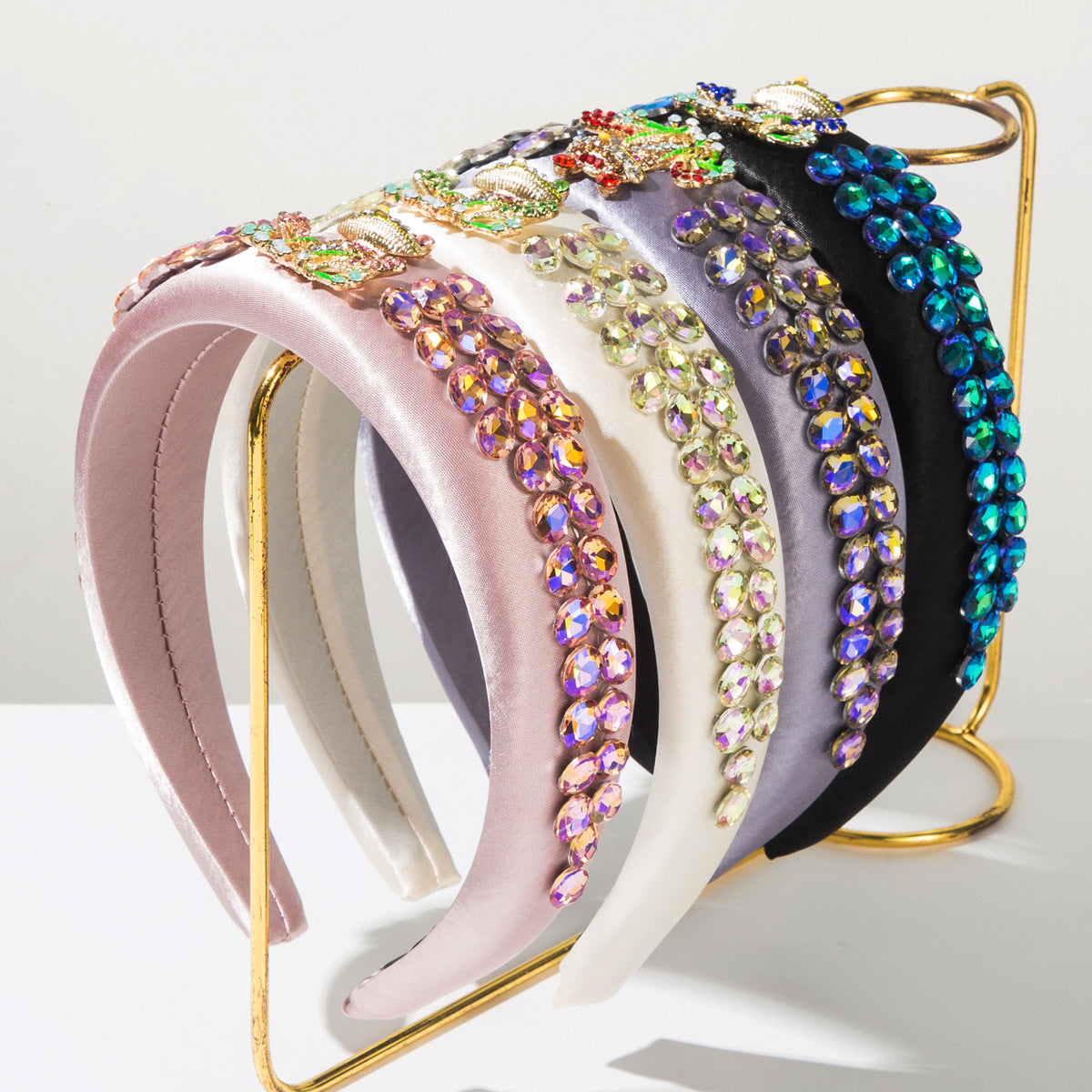 布面不規則鑲鑽髮箍－商品主圖｜https://igowo.tw/