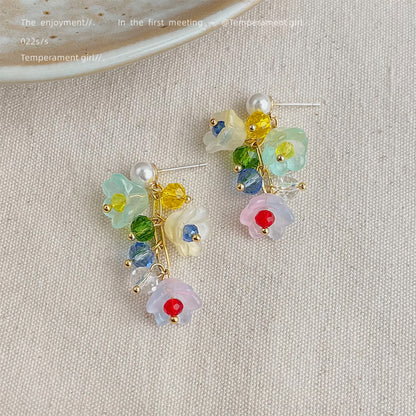 水晶玻璃鈴蘭耳環－商品主圖｜https://igowo.tw/