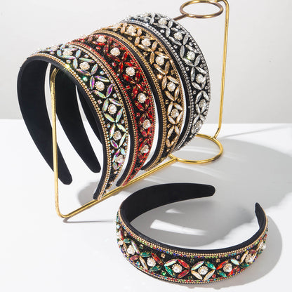 珍珠古巴鍊鑲鑽髮箍－商品主圖｜https://igowo.tw/