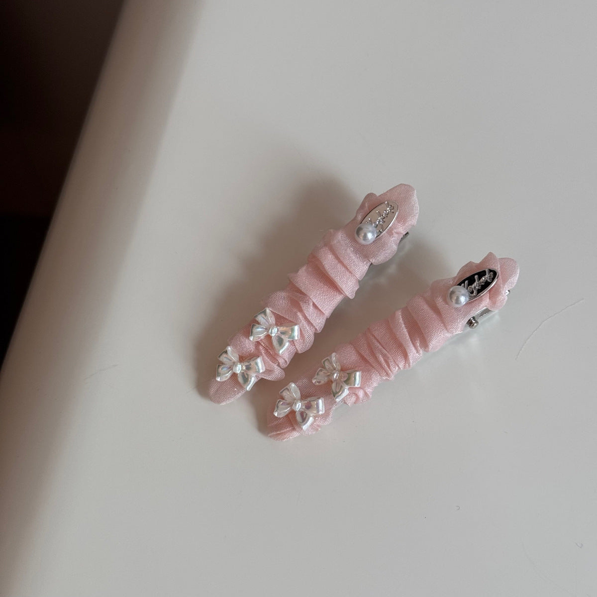 蕾絲布面大腸圈髮圈－綠色系-紗點點圈款細節｜https://igowo.tw/
