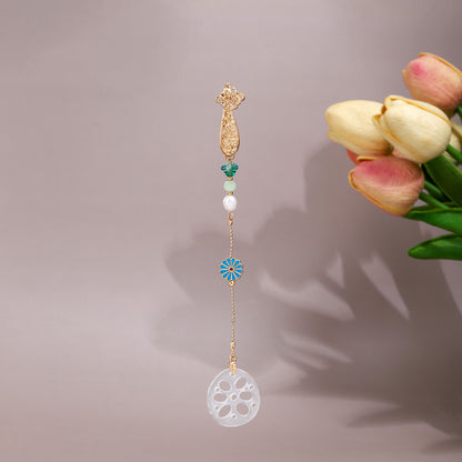 葫蘆平安扣流蘇吊飾－細節特寫7｜https://igowo.tw/