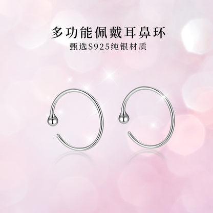 S925 圓珠豆豆耳釘日韓簡約時尚INS冷淡風夏季女款穿刺耳環
