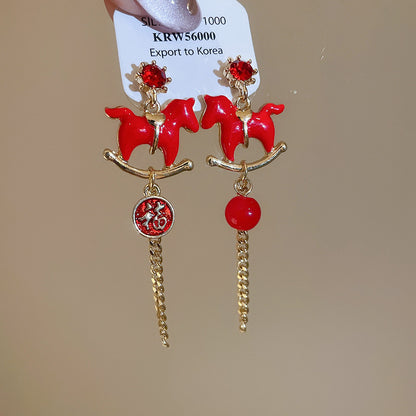 紅色花朵復古耳環－細節特寫37｜https://igowo.tw/