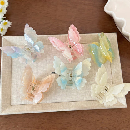 醋酸板材蝴蝶雙層髮夾－商品主圖｜https://igowo.tw/