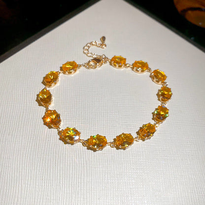 超閃鋯石幾何橢圓形手鏈時尚簡約百搭氣質手環精致輕奢高級感手飾