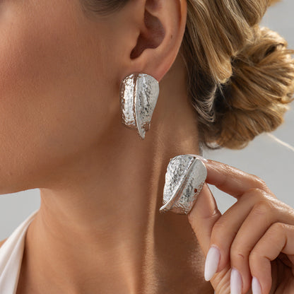 金屬扭紋C形耳釘