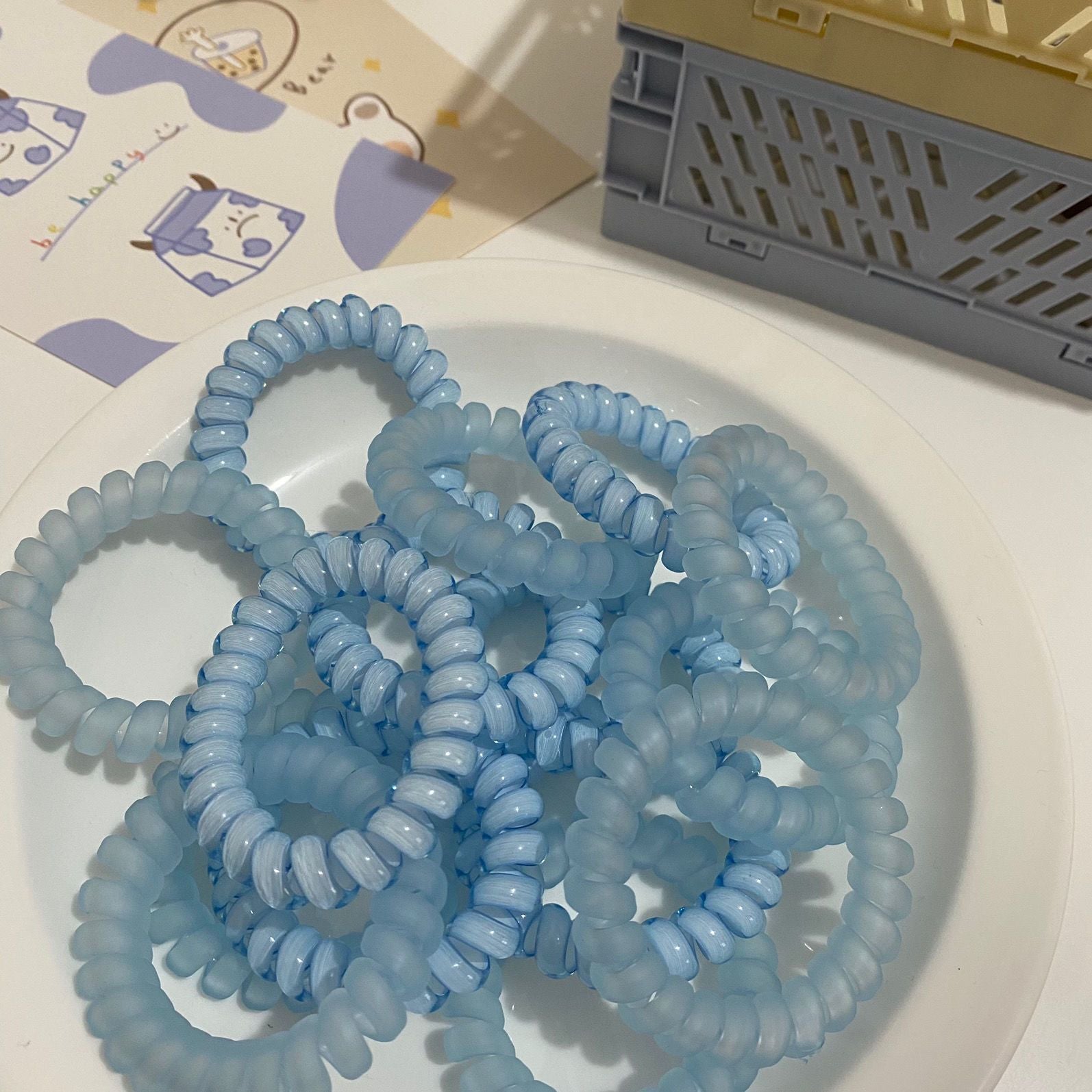 藍色簡約髮圈－商品主圖｜https://igowo.tw/