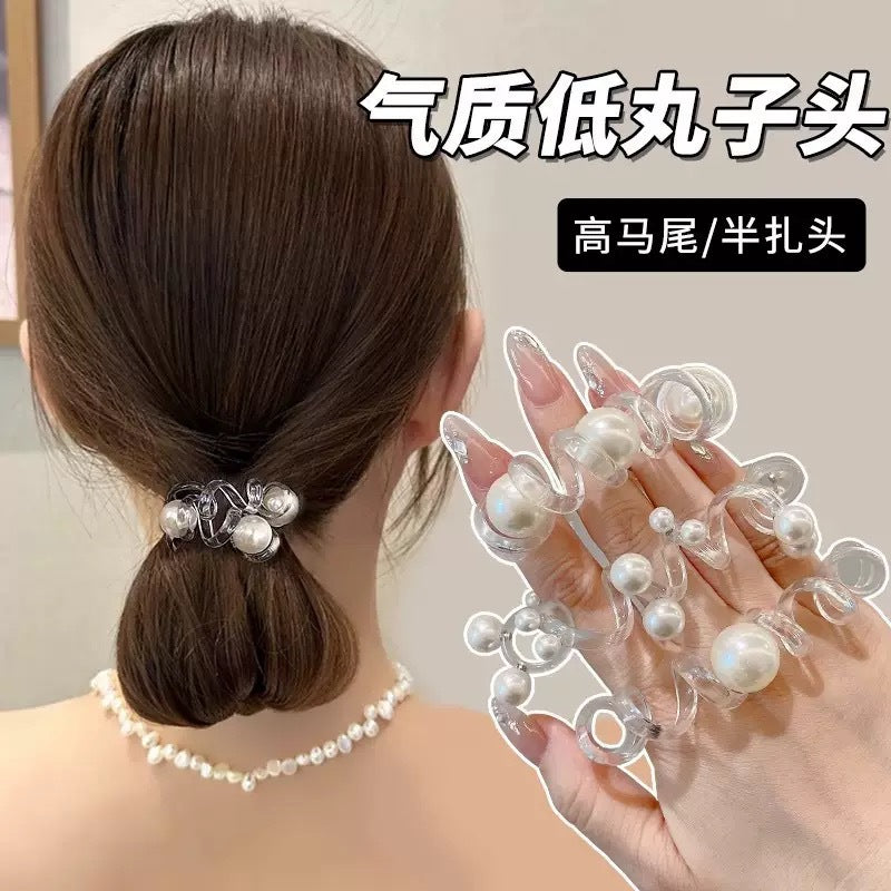 透明珍珠彈力繩髮圈－商品主圖｜https://igowo.tw/