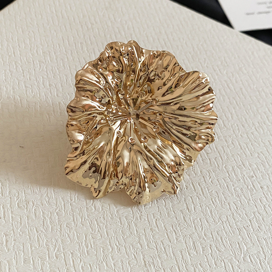 金屬花朵戒指套組－7#手鐲-金色款細節5｜https://igowo.tw/