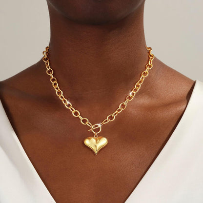 金色銅愛心項鍊