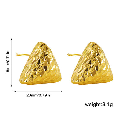 金色不鏽鋼圓珠耳釘－細節特寫5｜https://igowo.tw/