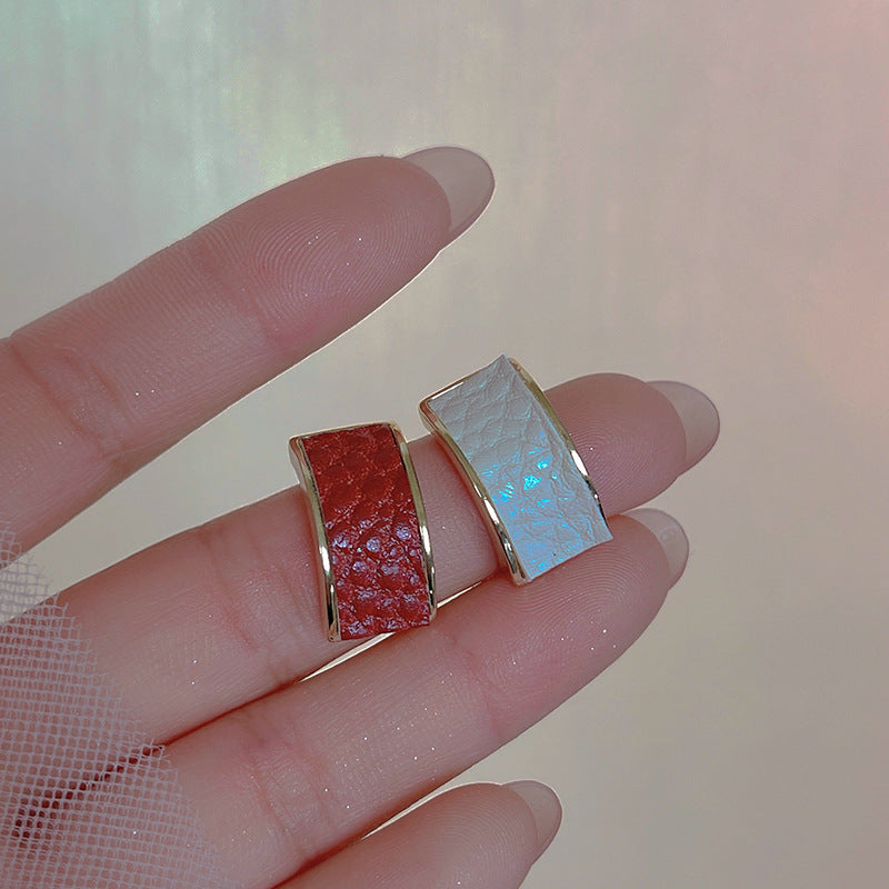 韓版個性網紅C形撞色耳釘