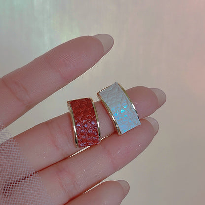 韓版個性網紅C形撞色耳釘