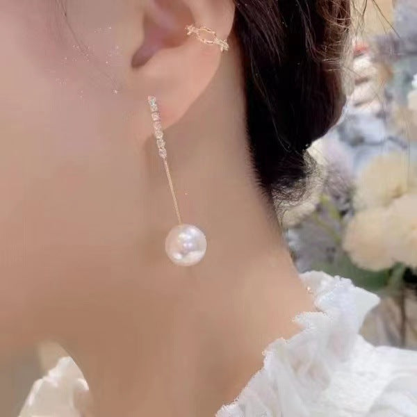 S925珍珠流蘇簡約耳環－商品主圖｜https://igowo.tw/