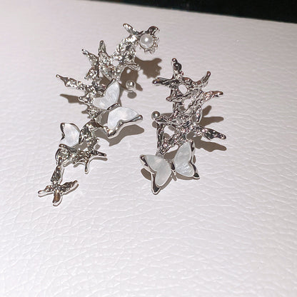 戀與蝶舞~不對稱蝴蝶耳夾無耳洞韓系ins風耳骨夾高級感耳飾批發女
