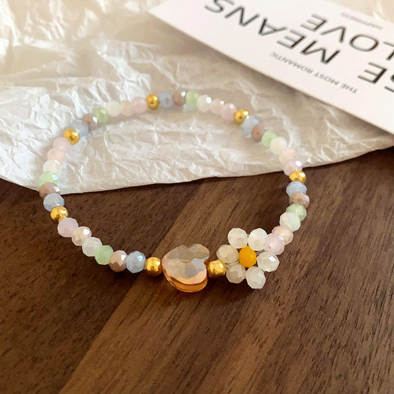 彩色串珠花朵簡約項鍊－細節特寫4｜https://igowo.tw/