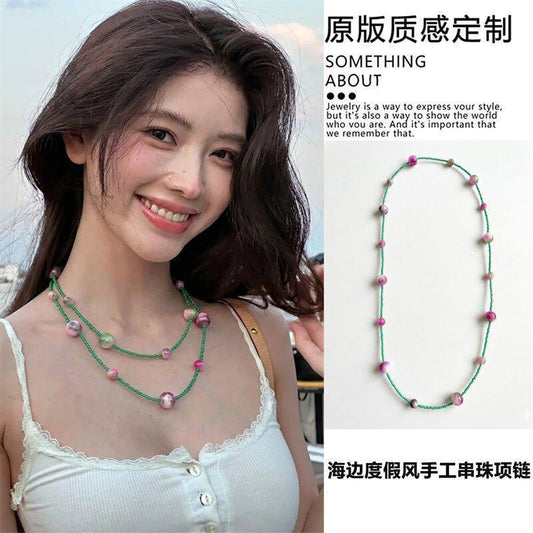 水晶貓眼石圓形項鍊－商品主圖｜https://igowo.tw/