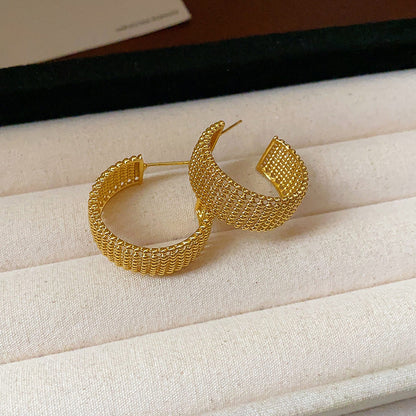 銀針金屬不規則耳釘歐美復古氣質日常通勤百搭耳環輕奢高級感耳飾