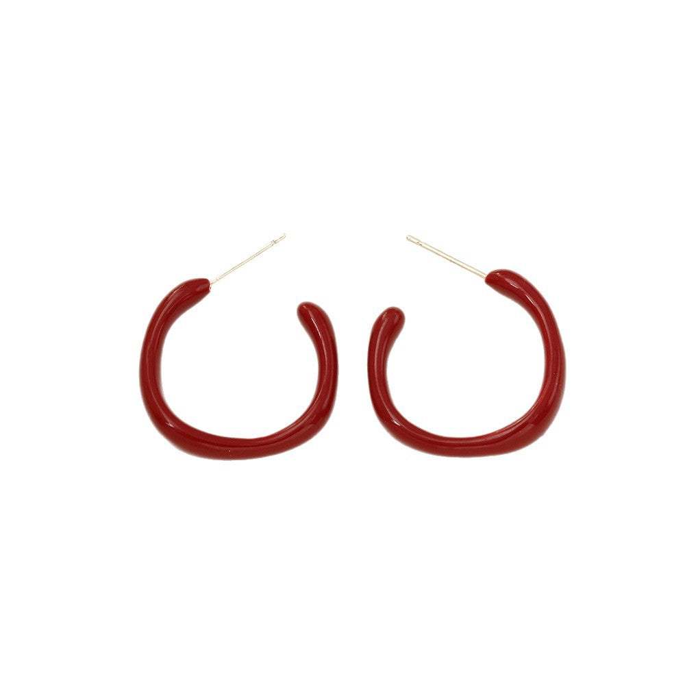 琺瑯簡約耳釘－細節特寫3｜https://igowo.tw/