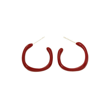 琺瑯簡約耳釘－細節特寫3｜https://igowo.tw/