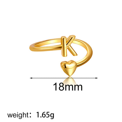 金色字母可調式戒指－細節特寫16｜https://igowo.tw/