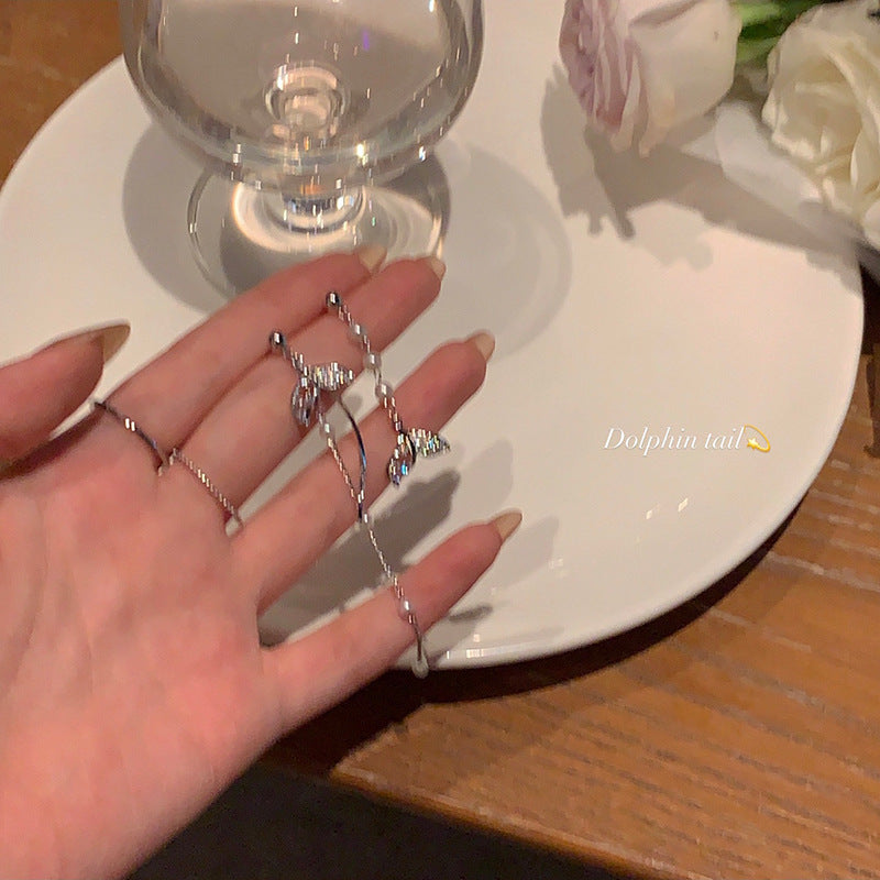S925魚尾流蘇耳環－商品主圖｜https://igowo.tw/