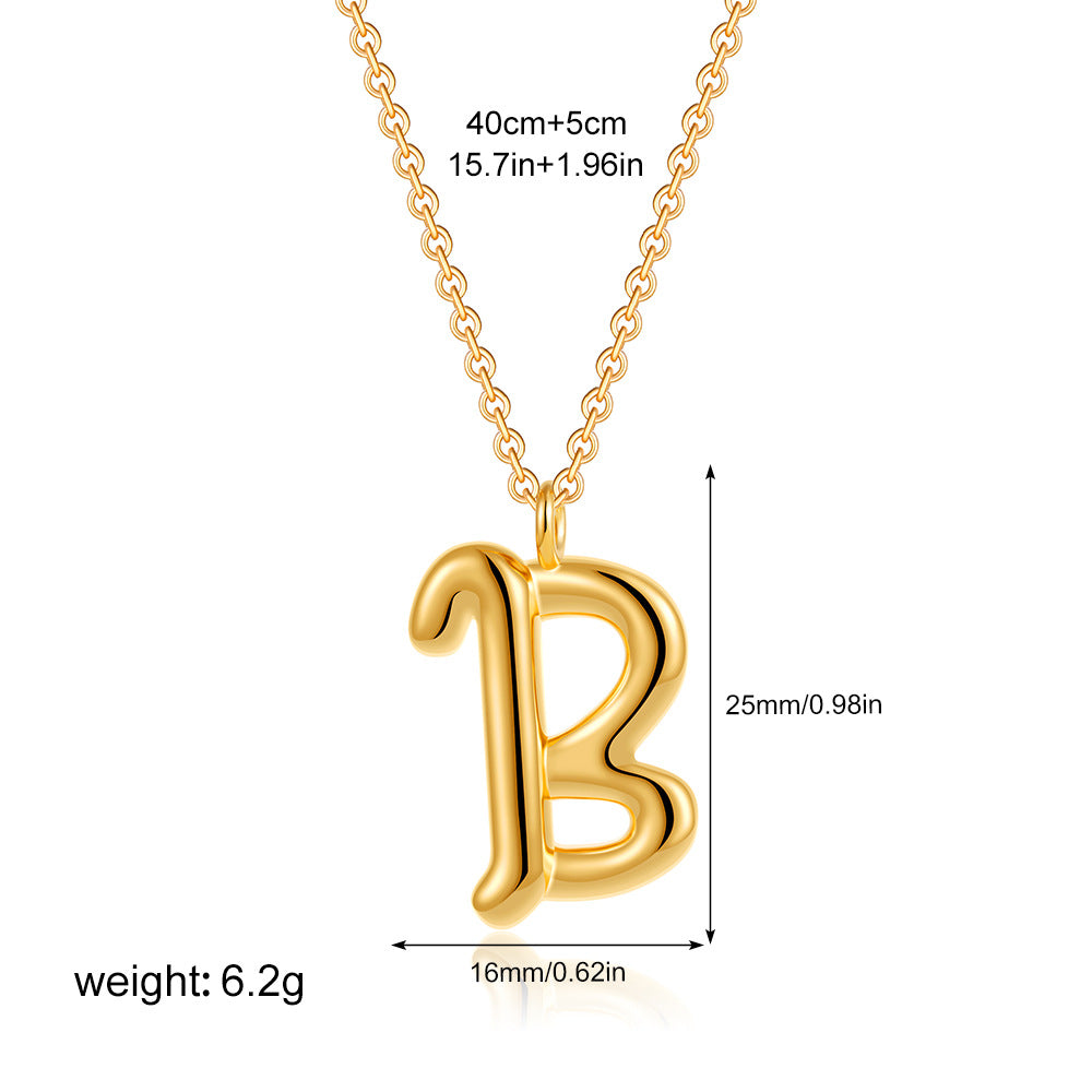 金色字母墜飾簡約項鍊－細節特寫13｜https://igowo.tw/