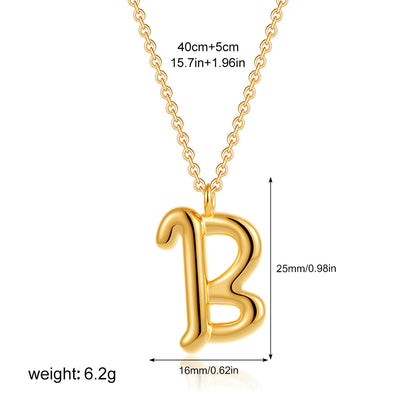 金色字母墜飾簡約項鍊－細節特寫13｜https://igowo.tw/