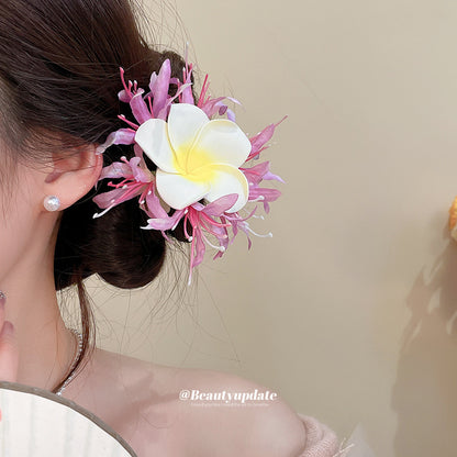 度假風布藝花朵發夾甜美優雅小眾氣質氛圍感鴨嘴夾輕奢高級感發飾
