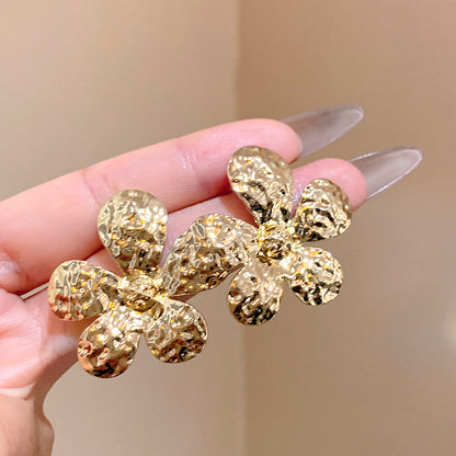 金色花朵氣質耳環