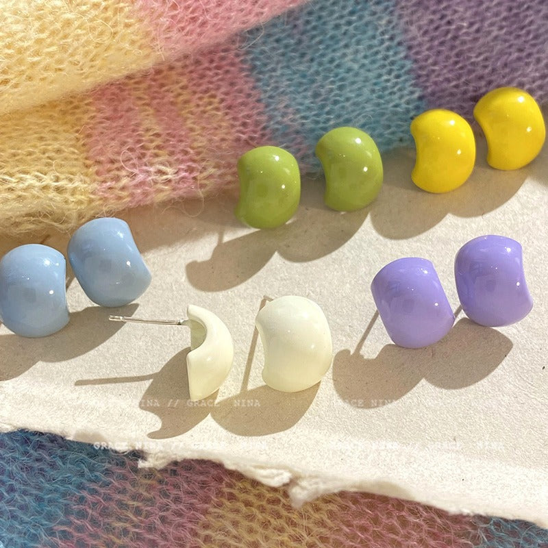 彩色簡約耳釘－商品主圖｜https://igowo.tw/