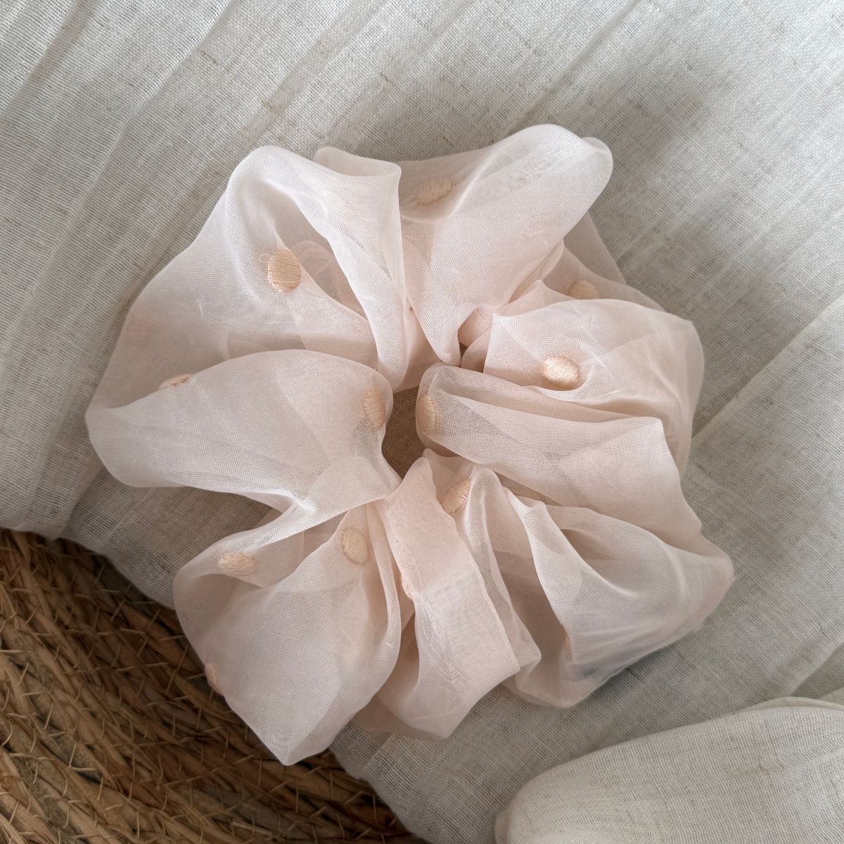 波點大腸圈刺繡髮圈