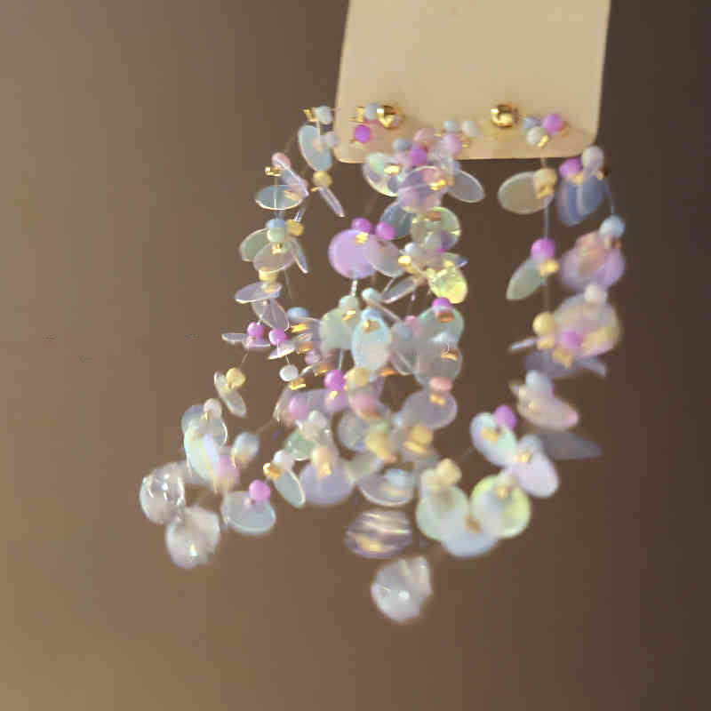 花朵流蘇誇張耳環－細節特寫5｜https://igowo.tw/