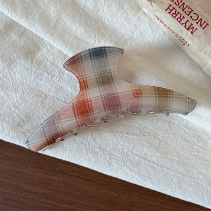 醋酸板材格紋鯊魚夾