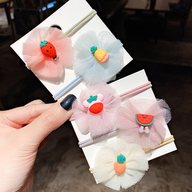 網紗蝴蝶結卡通髮圈